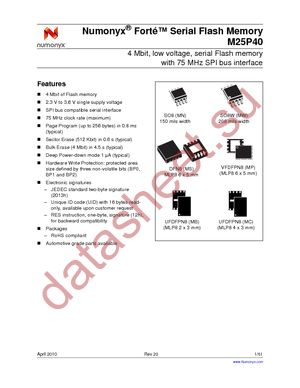 M25P40-VMW6TGB datasheet  